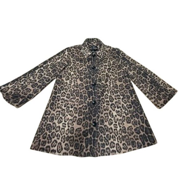 "LOUBEN" Women's Wool & Cashmere Blend Cheetah Print  Coat SZ 12 Mob Wife READ!! - Picture 4 of 15